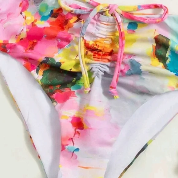 Triangle bikini swimsuit.  with front lace. Size S. - Picture 4 of 16